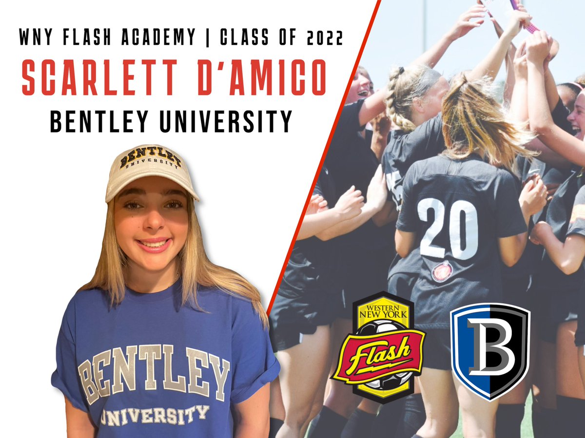 WNYFlashAcademy's tweet photo. Congratulations to Scarlett D’Amico (04G ECNLRL) on continuing her education and soccer playing career at Bentley University! Scarlett will major in diversity, equity, & inclusion with a concentration in women's studies.
#FlashClassOf2022
#FlashFamily
#ChangingTheLandscape https://t.co/hOCXH1rqKr