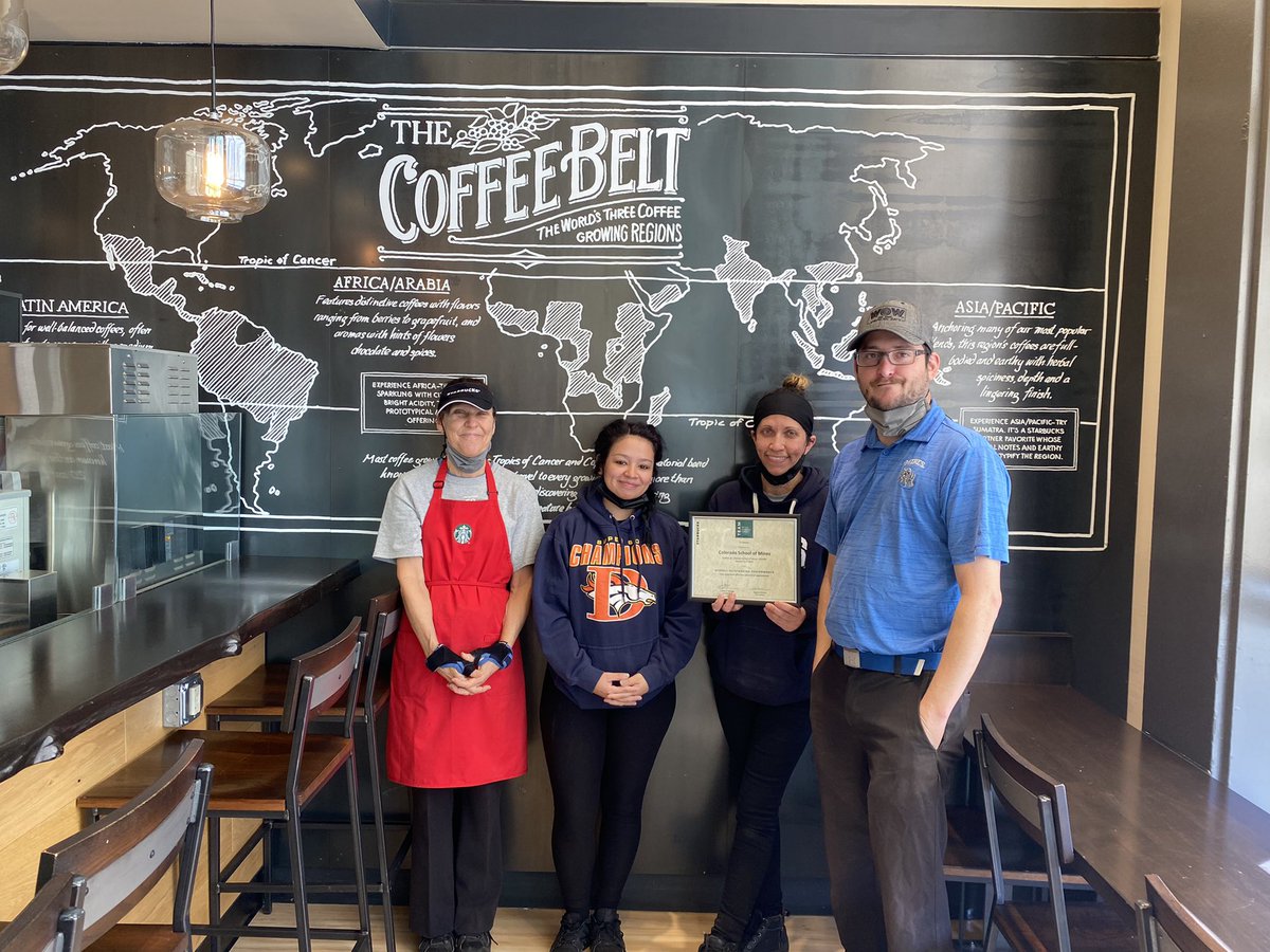 Congrats to our Starbucks team for receiving the Store Team of the Quarter Award! 
This award is granted to a team that has made a significant contribution in all areas of departmental and Starbucks operations. Way to go team! ✨ #starbucks #storeteamofthequarter #minesdining