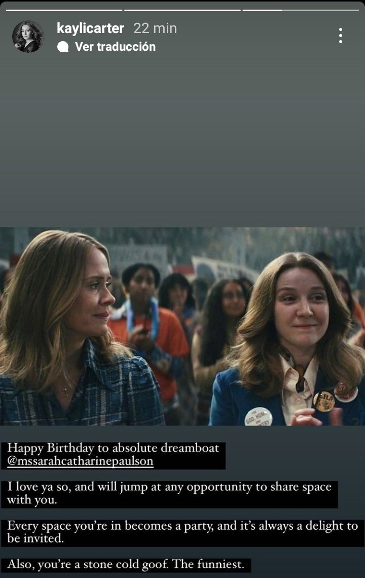 Kayli carter greeting sarah paulson a happy birthday via instagram story! 