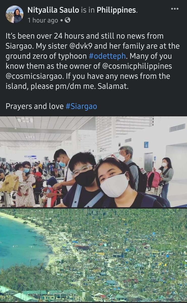 sweetMalditadin's tweet image. PLEASE pray for my cousin, hubby and my nephew.  Family haven&apos;t got any news from them since yesterday afternoon. 🙏🙏🙏 #SiargaoNeedsHelp