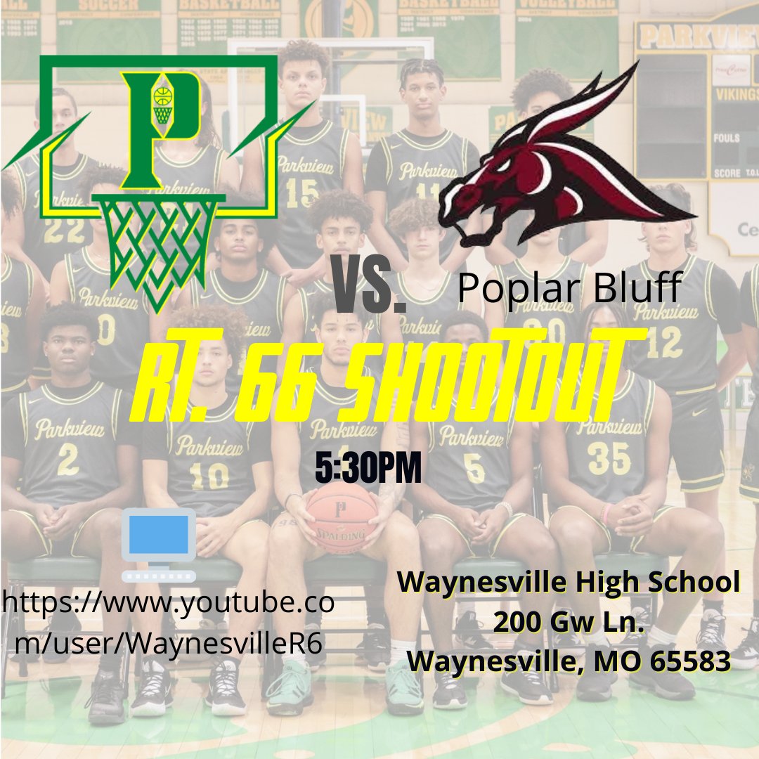 Parkview Basketball (@phsvikingbball) on Twitter photo Game Day! <a href="/WHSTigerHoops/">Waynesville Hoops</a> Rt. 66 Shootout! <a href="/Parkview_Viking/">Parkview High School</a> take on <a href="/pbmulesbball/">PB Mules Basketball</a> fans make sure to purchase tickets ahead of time through msbtickets.com/Athletics/scho… Game Day! <a href="/WHSTigerHoops/">Waynesville Hoops</a> Rt. 66 Shootout! <a href="/Parkview_Viking/">Parkview High School</a> take on <a href="/pbmulesbball/">PB Mules Basketball</a> fans make sure to purchase tickets ahead of time through msbtickets.com/Athletics/scho…