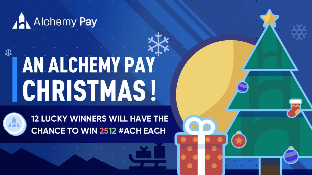 Alchemy Pay|$ACH: Fiat-Crypto Payment Gateway (@alchemypay) on Twitter photo #GIVEAWAY!
In the run-up to Christmas, we are offering the chance for 12 winners to win 2512 $ACH
To enter:
- Like, retweet & follow <a href="/AlchemyPay/">Alchemy Pay|$ACH: Fiat-Crypto Payment Gateway</a>
- Tag 2 friends
Winners will be announced on 22/12. Good Luck! #GIVEAWAY!
In the run-up to Christmas, we are offering the chance for 12 winners to win 2512 $ACH
To enter:
- Like, retweet & follow <a href="/AlchemyPay/">Alchemy Pay|$ACH: Fiat-Crypto Payment Gateway</a>
- Tag 2 friends
Winners will be announced on 22/12. Good Luck!