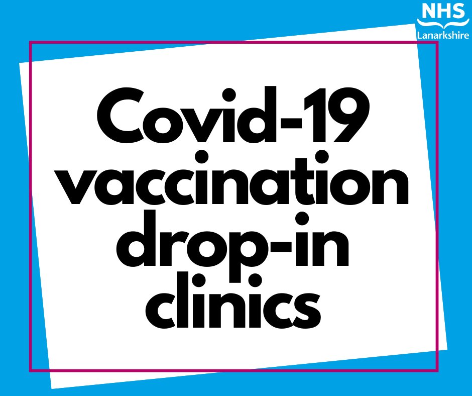 This Sat (18th) &amp; Sun (19th) we are opening four drop in clinics across Lanarkshire between 10.00am &amp; 2.00pm for anyone who needs a 1st dose &amp; anyone over 16 who requires a 2nd dose. Further information is available on our website at nhslanarkshire.scot.nhs.uk/covid-19-vacci…