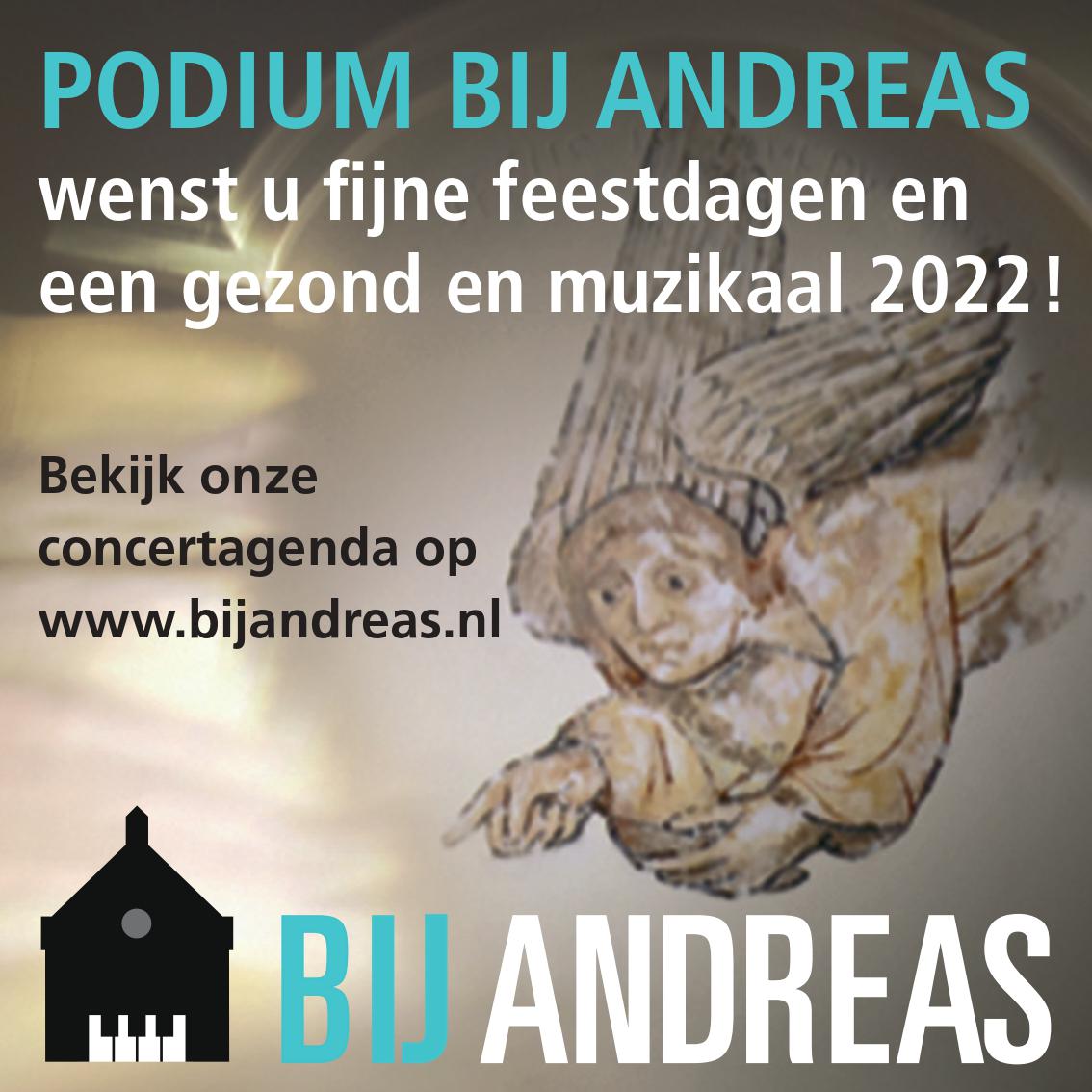 👼 🎄 BIJ ANDREAS wenst iedereen hele fijne feestdagen en een gezond en muzikaal 2022! 

We kijken uit naar het nieuwe jaar, met een hoop mooie concerten op het programma! Bekijk de concertagenda: bijandreas.nl/agenda/