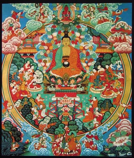 Будда земли. Амитабха Будда Сукхавати. Сукхавати чистая земля Будды Амитабхи. «Сукхавати - чистая земля Будды Амитабхи («буддийский рай»)». Западный рай Будды Амитабхи.