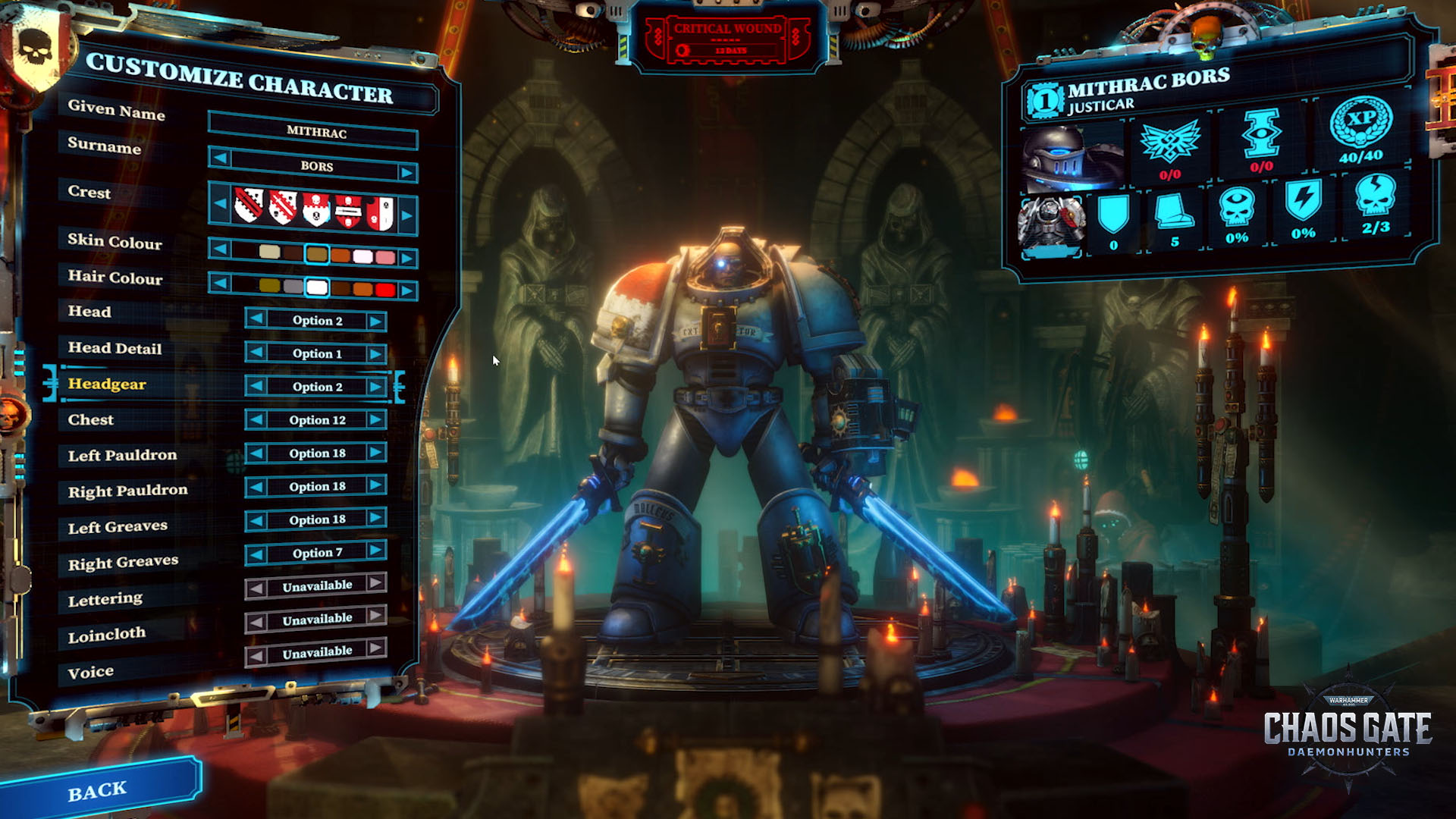 Warhammer 40,000: Chaos Gate – Daemonhunters on Twitter: "Each Grey Knight  is a vital and valued member of your Strike Force. Personalise each knight  by customising their name, appearance, loadout and abilities.