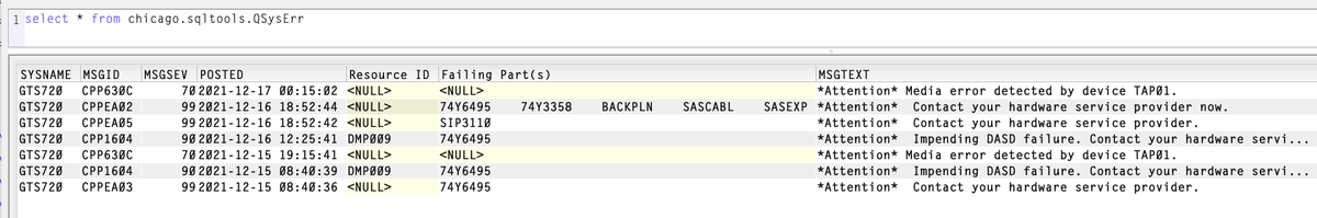 sqliquery's tweet photo. So, we're working on the next release of #SQLTools and ran it over a remote Power7 with V7R2 and got this result (which is correct). I guess the new SQL Function is working, but the system may not be for much longer! https://t.co/bxTcJVDmIq