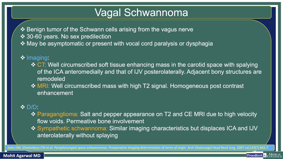 PublishedXPrime's tweet image. #MCWNeuroradBTW 055 Ans: Vagal Schwannoma

Check out #TeachingMoment on Carotid space anatomy 

#FOAMed #FOAMrad #radres #MedEd @TheASNR @ARRS_Radiology @BSHNI_UK @ESNRad @BshniTrainees @ESHNRSociety @RadDiscord @MCWRadIntGroup @MCWNeurorad @RamVaidhyanath @ASHNRSociety @TLHM_MD