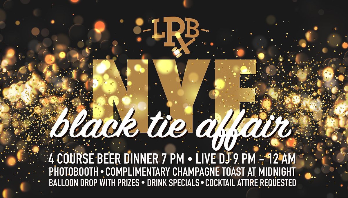 Ring in the New Year with us- the LRB way! Enjoy a fours course dinner with beer or cocktail pairings followed by a New Years Eve after party, that you wont want to miss! Tickets are selling quickly- get yours now: store.legalremedybrewing.com