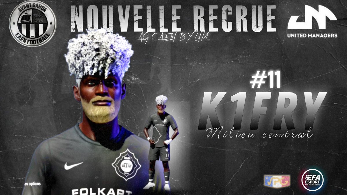 Recrutement ✍️ 

👤 <a href="/soufiane133175/">K1FRY</a> 
⚡️ Milieu central

Première recrue de ce mercato hivernal, bienvenue à toi dans l’équipe 🤝

<a href="/eSportFA_FR/">ESPORT FOR ASSOCIATIONS</a>