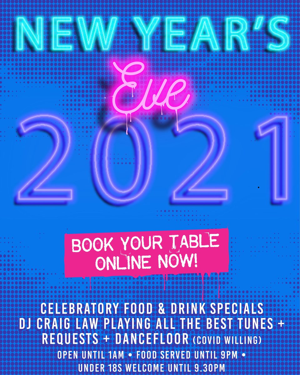 🥳 NEW YEARS EVE PLANS ARE A GOOOOOO 🥳 

Just because the clubs are closed doesn’t mean you have to stay in - come celebrate with us! 

Live DJ, food and drink specials.. the lot! 

No tickets, just hit the link in our bio book a table 🙌🏼