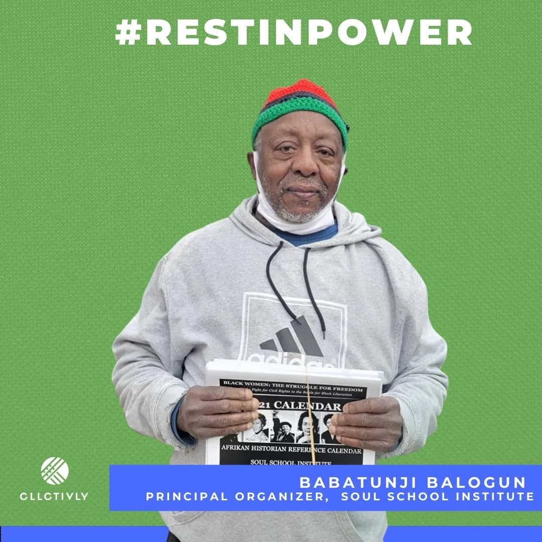 CLLCTIVLY's tweet photo. "If we stand tall it's because we stand on the shoulders of many ancestors."
Thank you for your dedication, leadership and service to our community. #restinpower, Babatunji! #bmorelegend https://t.co/B9QIBP1ZkP