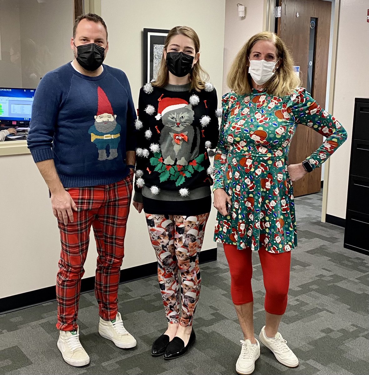 The weather is not good but it’s our outfits that are frightening #carusoway ⁦⁦<a href="/109Caruso/">Caruso Middle School</a>⁩ ⁦@brodeur_timothy⁩ ⁦<a href="/CPelleLucci/">Caitlin Lucci</a>⁩ #breaktime #uglysweater