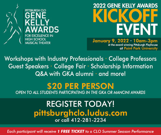 Gene Kelly Awards (@gkawards) on Twitter photo DID YOU REGISTER YET? Workshops are already filling up. You don't want to miss out on your options. Come as a group or by yourself.
More info: pittsburghclo.org/education/gene…
Deadline to register has been extended to December 22.
#gkawards2022 #pittsburghclo #gkawards DID YOU REGISTER YET? Workshops are already filling up. You don't want to miss out on your options. Come as a group or by yourself.
More info: pittsburghclo.org/education/gene…
Deadline to register has been extended to December 22.
#gkawards2022 #pittsburghclo #gkawards