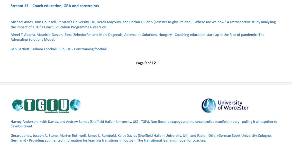 Gerard_Jones's tweet photo. Delighted to be presenting at the 7th International @TGfU2022 Conference, University of Worcester, 5th-7th July alongside some outstanding researchers &amp; practitioners, sharing insights into use of #feedback linked with #practicedesign 

#LearningasSearching #PracticeisSearch https://t.co/5Fc9aF1ivy