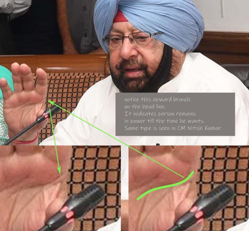 palmistindian's tweet photo. notice this upward branch
on the head line in hands of #CaptAmarinderSingh 
It indicates person remains 
in power till the time he wants.
The same type is seen in CM Nitish Kumar
#palmistry #palmistryreading #palmist #palmreading 
#palmreadings #palmistryhand #palmistryguide https://t.co/LG5tNl5PZc