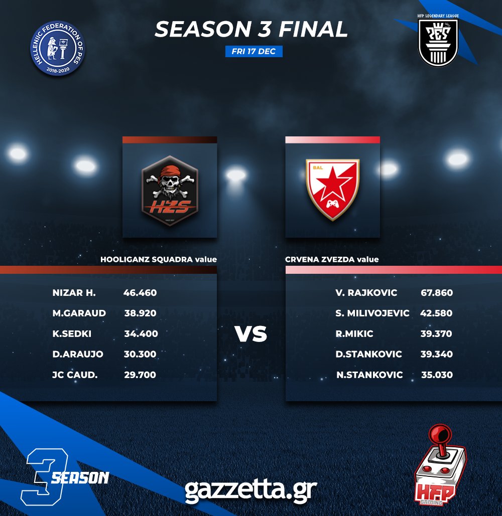 HFPLeague11vs11's tweet photo. 📈 𝐏𝐥𝐚𝐲𝐞𝐫𝐬 𝐕𝐚𝐥𝐮𝐞
⚽ @HooliganZSquad1 🆚𝐂𝐫𝐯𝐞𝐧𝐚 𝐙𝐯𝐞𝐳𝐝𝐚
📺 𝐇𝐨𝐨𝐥𝐢𝐠𝐚𝐧𝐙 𝐒𝐪𝐮𝐚𝐝𝐫𝐚: https://t.co/ILQDYRJF0h
📺 𝐂𝐫𝐯𝐞𝐧𝐚 𝐙𝐯𝐞𝐳𝐝𝐚: https://t.co/QV96AdRVWt
📆 𝟏𝟕 𝐃𝐞𝐜𝐞𝐦𝐛𝐞𝐫 - 🕙 𝟐𝟐:𝟎𝟎𝐂𝐄𝐓
🌐 https://t.co/6GkLTQxB0b 
@Hellenic_Pes https://t.co/hvirbef4YG
