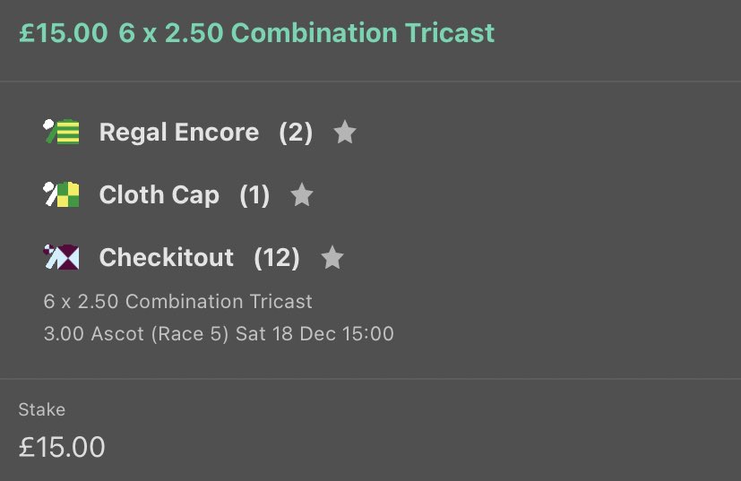 Lucas Coppin (@lucas_coppin) on Twitter photo 🚨 GIVEAWAY TIME 🚨
If The Model’s Predicted Tricast lands in the 3:00 Ascot on Saturday, I’ll giveaway £500 CASH to one lucky person 🤩
All you have to do to enter:
1️⃣ Retweet this Tweet
2️⃣ Follow <a href="/Lucas_Coppin/">Lucas Coppin</a>
Entries will close at 3:00pm ⏰
Good luck 😎 🚨 GIVEAWAY TIME 🚨
If The Model’s Predicted Tricast lands in the 3:00 Ascot on Saturday, I’ll giveaway £500 CASH to one lucky person 🤩
All you have to do to enter:
1️⃣ Retweet this Tweet
2️⃣ Follow <a href="/Lucas_Coppin/">Lucas Coppin</a>
Entries will close at 3:00pm ⏰
Good luck 😎