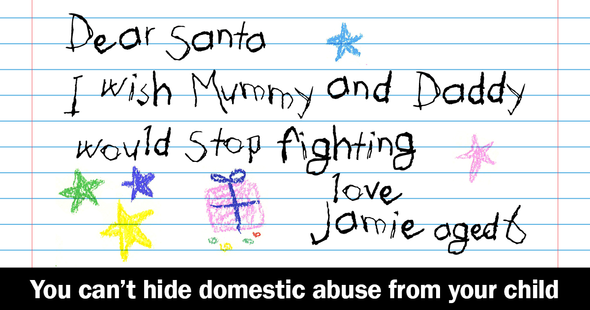 Domestic abuse happens in the homes of children. They are off school for the next two weeks but abuse doesn’t stop for Christmas. We are here if you need us, 24/7 

Links to support: ow.ly/PsNS50HejH0