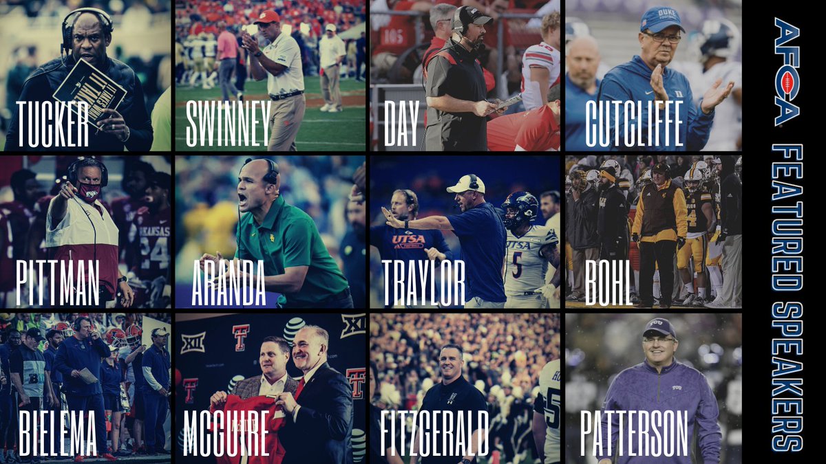🚨 ANNOUNCING 🚨

2022 AFCA Centennial Convention Featured Speakers‼

Stay tuned for more information coming soon. 

#WeAreAFCA
#2022AFCAConvention