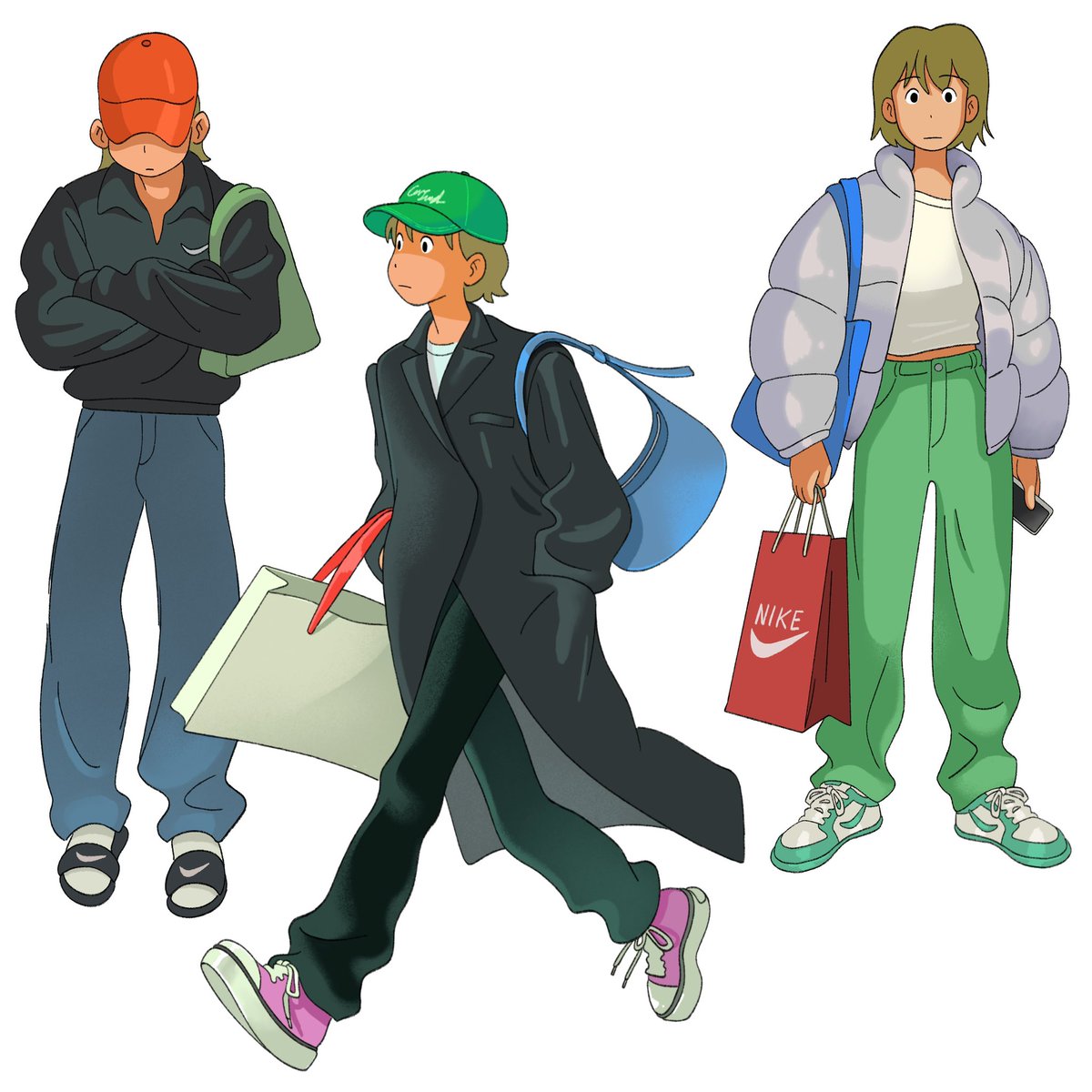 my latest outfit#
요즘 낙서겸 착장.. 옷장 초록으로 도배 중

#doodle #characterdesign #outfit