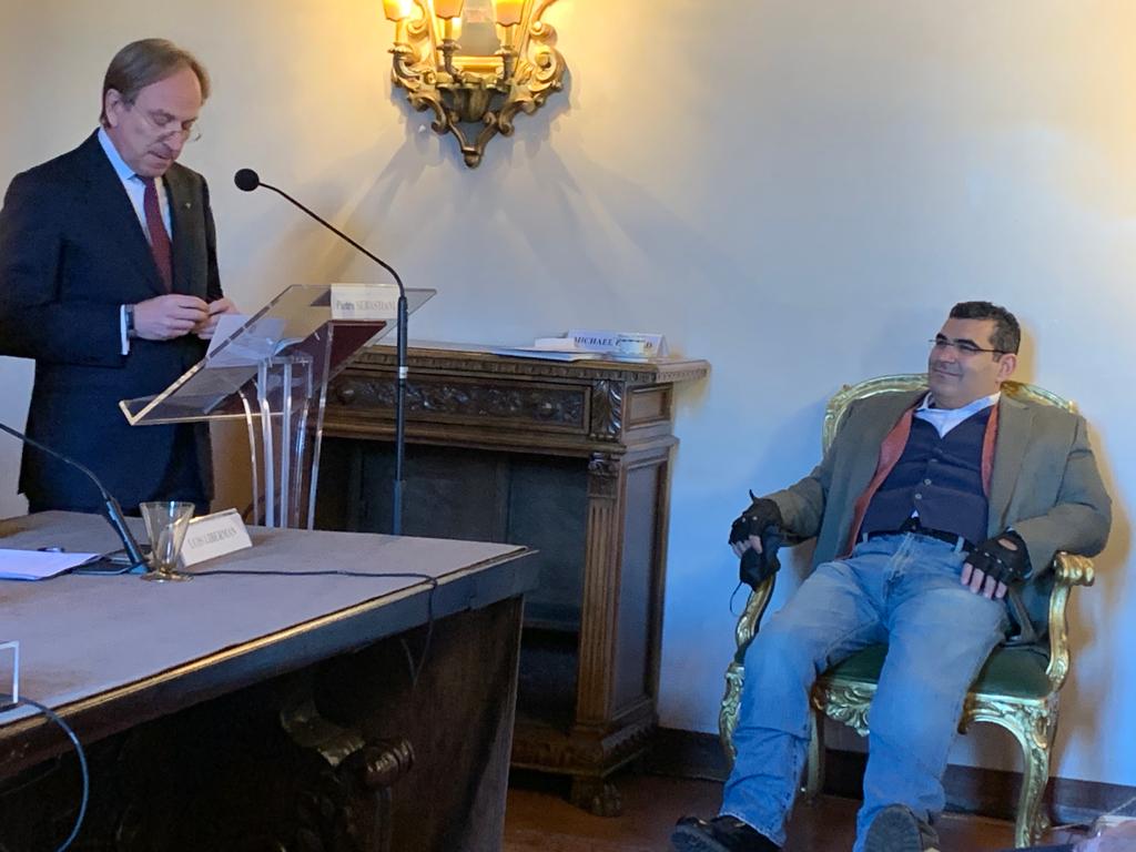 If our <a href="/UNDPArabStates/">UNDP Arab States</a> Goodwill Ambassador 4 #ClimateAction <a href="/mikaelhaddad/">Michael Haddad</a> can defy science and walk 100km in 10 days, then we can easily do our own part to flight #ClimateChange! Today he addressed <a href="/AMB_SEBASTIANI/">AMB.SEBASTIANI</a> &amp; others at <a href="/ItalytoHolySee/">Italy to Holy See</a> on his upcoming challenge: #AWAKEWalk