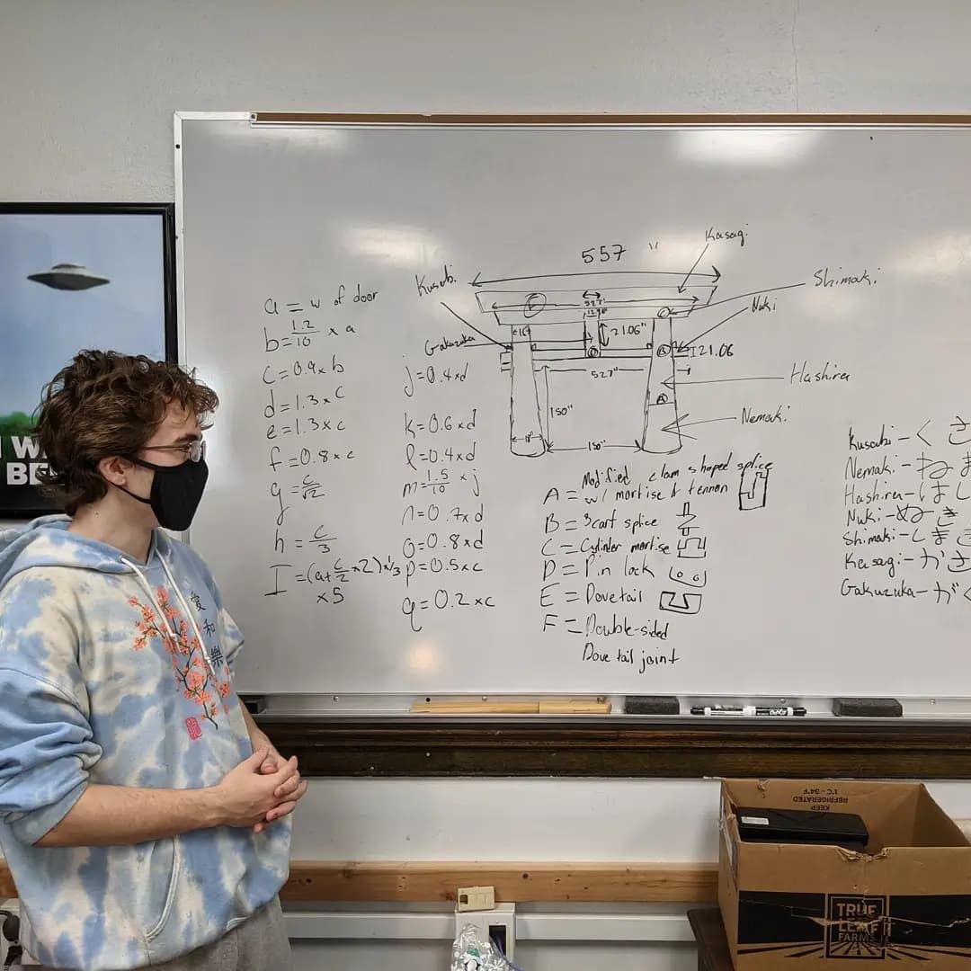 AndersonShopSC's tweet photo. This is James. A few weeks ago, he started learning SketchUp in my class. I could tell he needed a bit more of a challenge so I gave him a book on Japanese joinery and said "have fun!". https://t.co/674BqtIlqZ