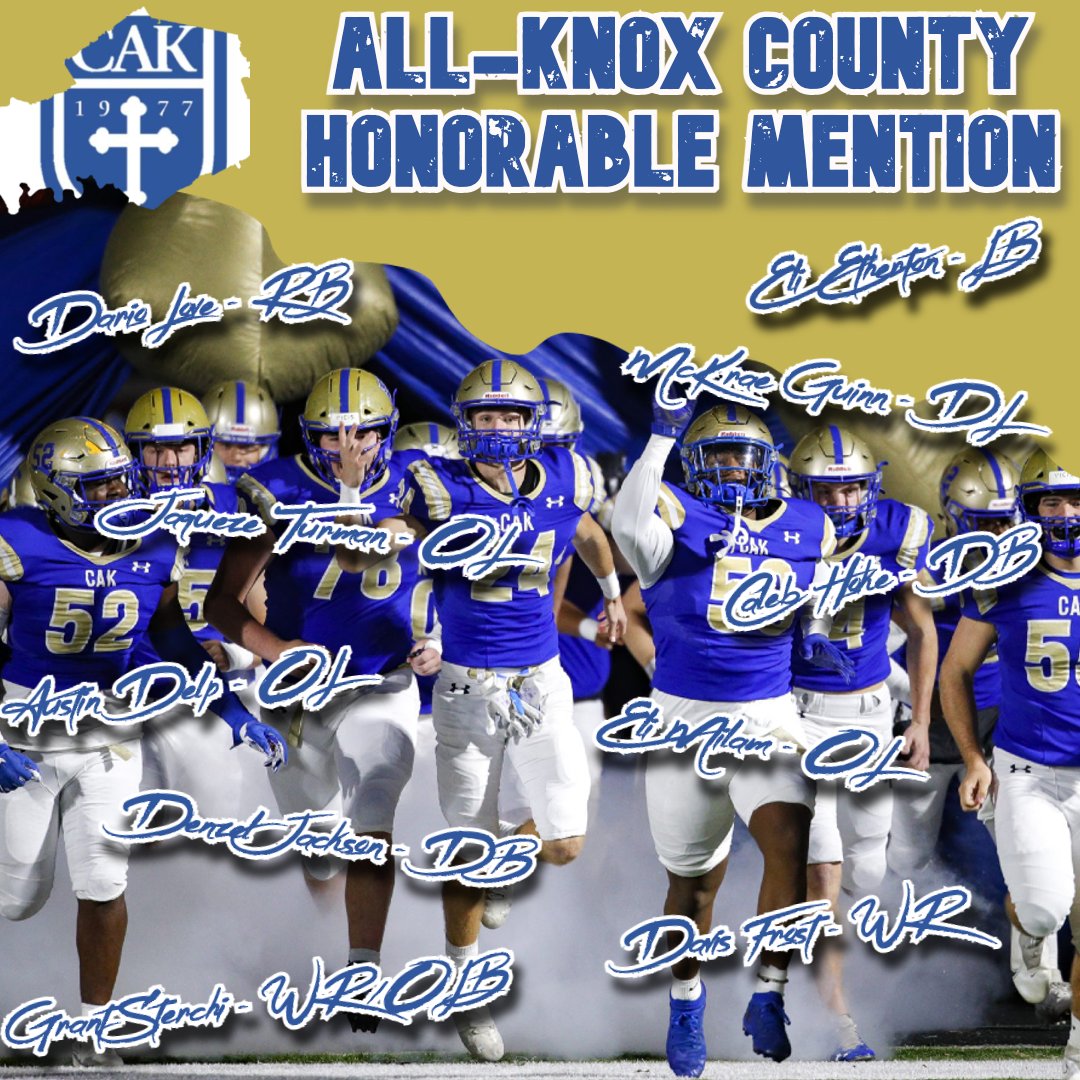 Great to see our players recognized as All-County Honorable Mention...
Dario Love @ RB
Muggz @ OL
Eli Milam @ OL
McKrae Guinn @ DE
Grant Sterchi @ WR/OLB
Davis Frost @ WR
Eli Etherton @ LB
Caleb Hoke @ DB
Austin Delp @ OL