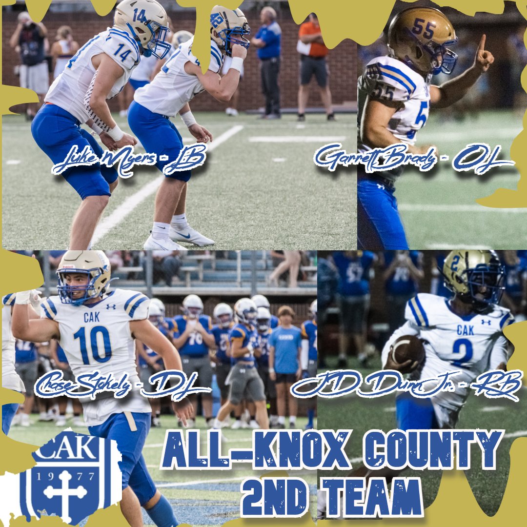4 Great players recognized at All-County 2nd Team:
Luke Myers @ LB
Garrett Brady @ Center
Chase Stokely @ DE
JD Dunn Jr @ RB