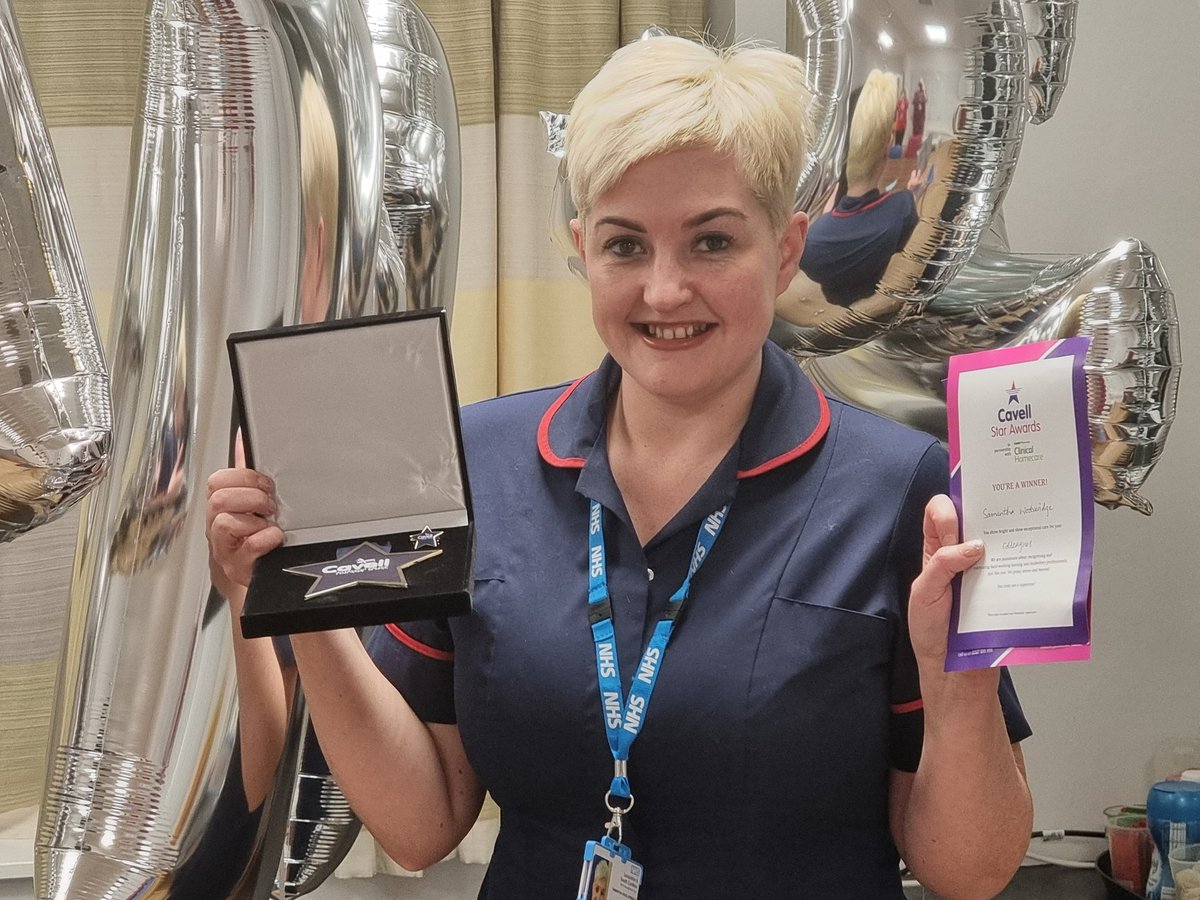 Proud to present our outstanding ward manager Sam with the Cavell Nursing Award for her fantastic leadership and for her valuable part in turning Ramsey ward from white to silver rated in 12 months. @_Anthonydavison @RChillery @Laura_Baker83 @LauraBNorth1