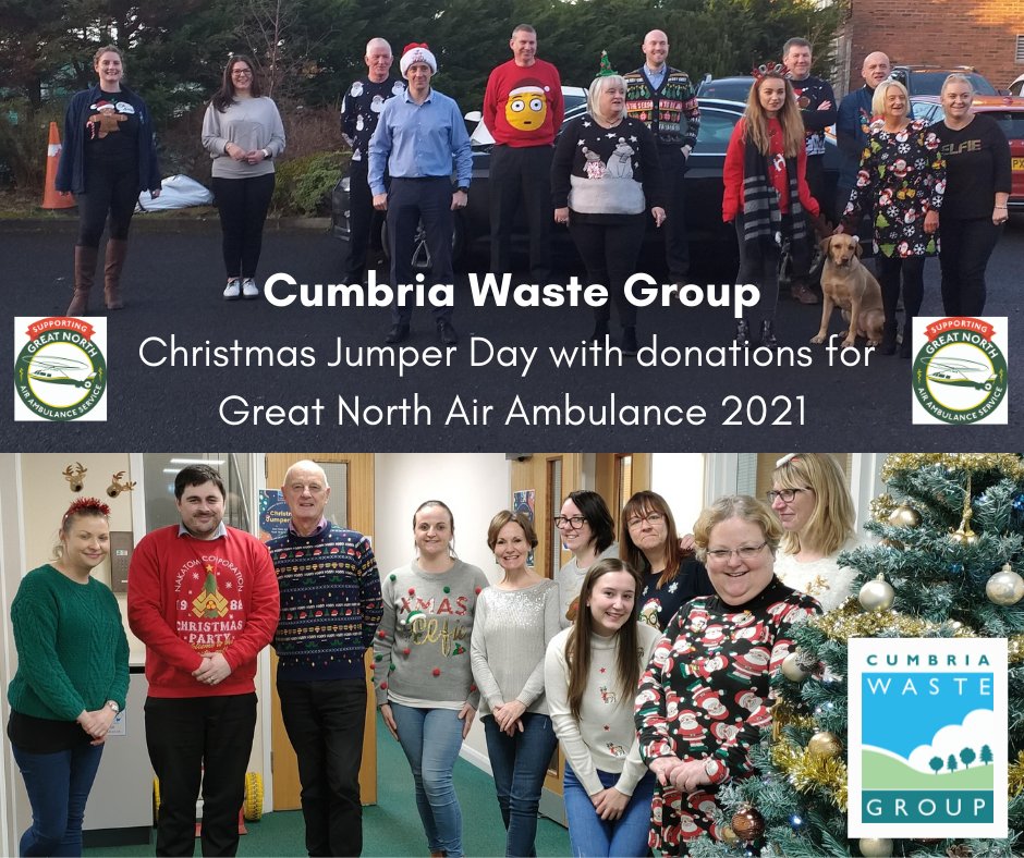 Cumbria Waste Group Christmas Jumper day, raising money for Great North Air Ambulance 🚁👕
#cumbriawaste #GNAAS