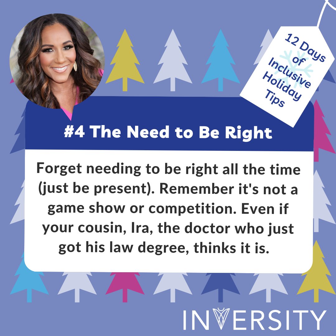 KarithFoster's tweet photo. Forget needing to be right all the time. Remember it's not a game show or competition.  Even if your cousin, Ira, the doctor who just got his law degree, thinks it is. #Inversity #ItsNotHardWorkItsHeartWork #DiversityWithoutDivision #KarithFoster https://t.co/P3R6npDsXs