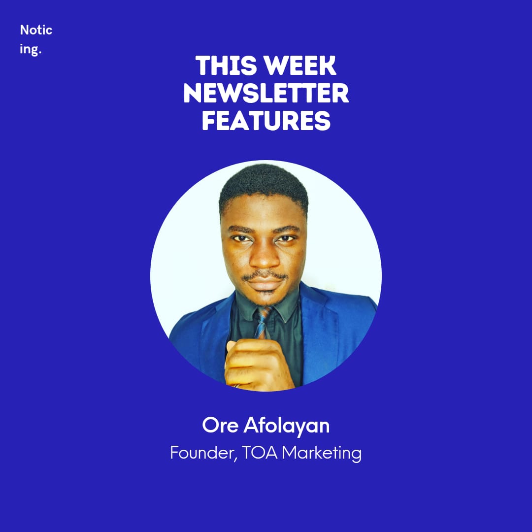 TheOreAfolayan's tweet photo. "Marketing is not magic. There's no magic wand or rocket that brings buyers to your doorstep. Marketing needs time, strategy, talent and money to bring effective results"

Earlier this week, I was interviewed by the @NoticingAfrica team. 

Read here: https://t.co/cwTNKFjKeD https://t.co/zENGUi8f1r