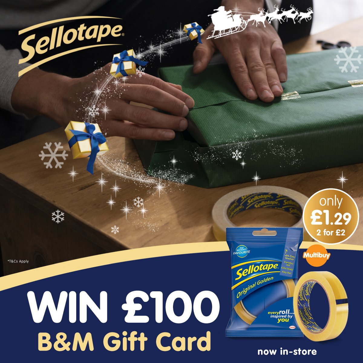 ❄️ #COMPETITION TIME - ENDS SOON ❄️

We've teamed up with <a href="/SellotapeUK/">Sellotape</a> to giveaway a £100 B&amp;M gift card - just in time for #Christmas!

For a chance to #WIN, simply

1) FOLLOW
2) RT This Post
3) COMMENT #BMSellotape

Competition ends 9am 20/12/21
