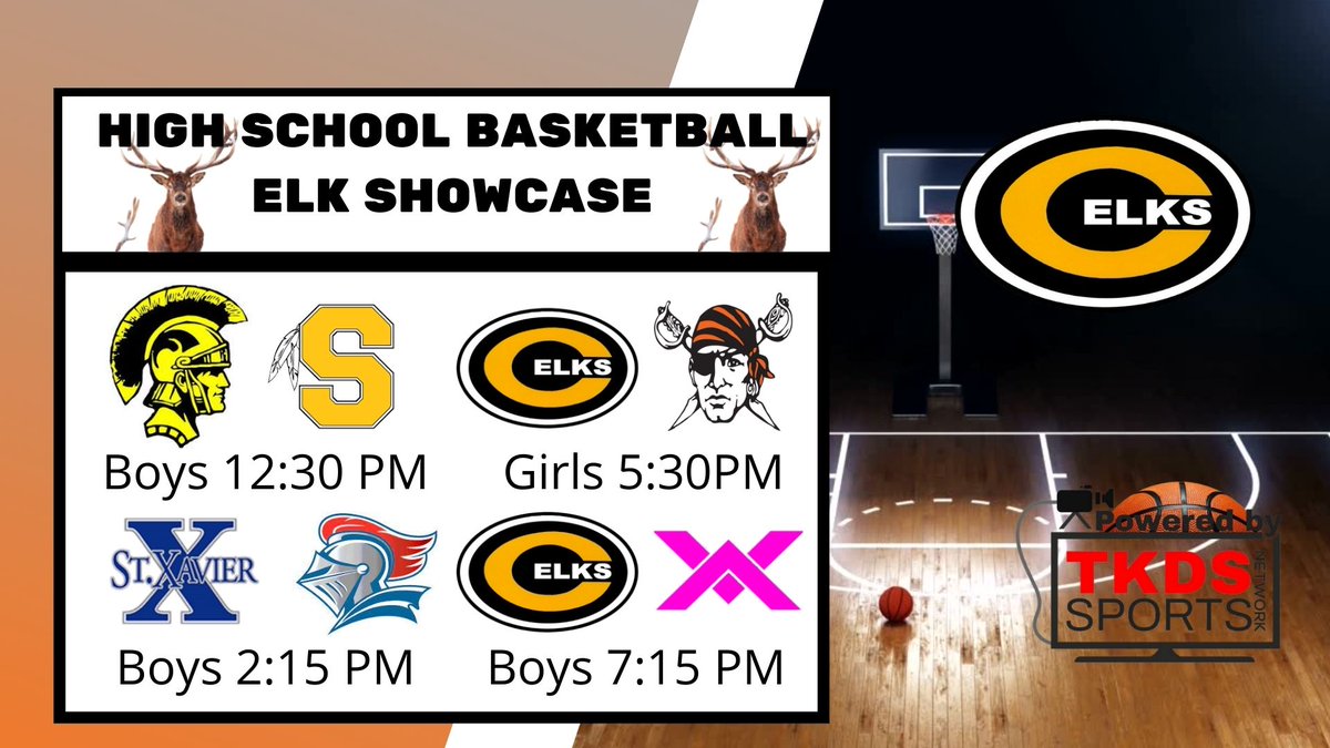 Sunday on <a href="/TKDSSports/">TKDS Sports Network</a> Elk Basketball Showcase
Get your pass to view @ centerville.tkdssports.com
#blstrojans <a href="/BotkinsHoops/">Botkins Basketball</a> <a href="/SHSBravesAD/">Braves Athletics</a> <a href="/stxinfo/">St. Xavier High School</a> <a href="/stxsports/">Cincy St. X Sports</a> #GoBombers @Ryle_HS <a href="/SFSKnights/">St. Francis de Sales School⚔️</a> <a href="/VisionAcademyNY/">Vision Academy New York</a> <a href="/chselksad/">Centerville Athletics</a> <a href="/CHSElkBaseball/">CHS Elks Baseball</a> <a href="/JDabbs86/">Jim Dabbelt</a> <a href="/JacksonLightcap/">Jackson Lightcap</a>