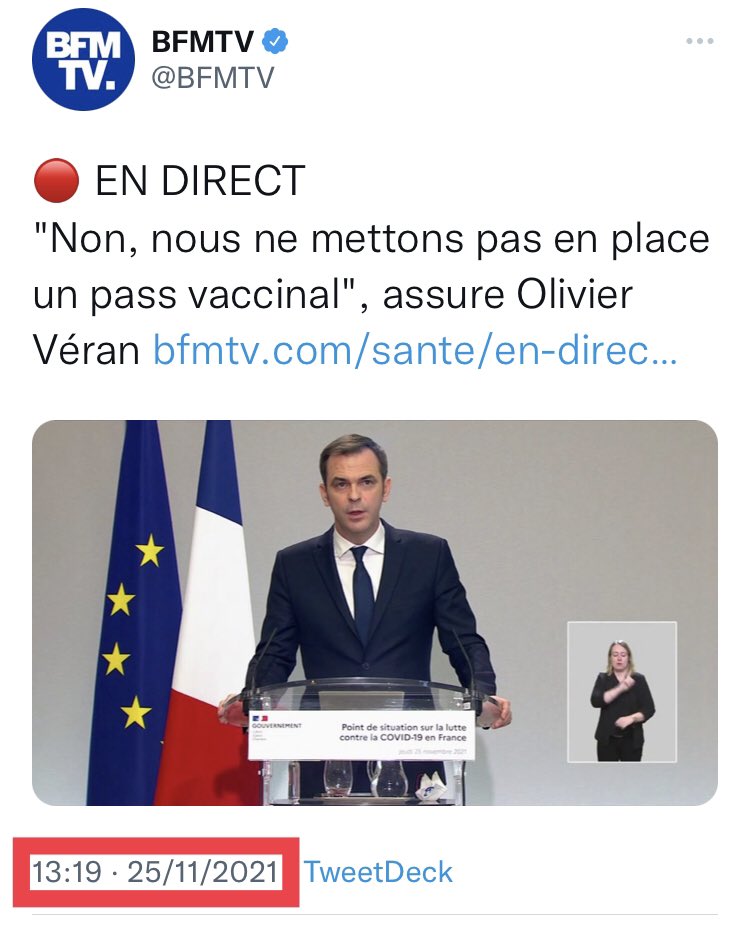 C’est du #FoutageDeGueule, le #PassSanitaire ne devait pas être prolongé après le 15 novembre…

Et aujourd’hui #Castex annonce carrément un #PassVacinal alors même que #Veran assurait le contraire y’a 3 semaines…😳

#Castex19h30 #NonAuPassVaccinal 
#Macron #MacronDestitution