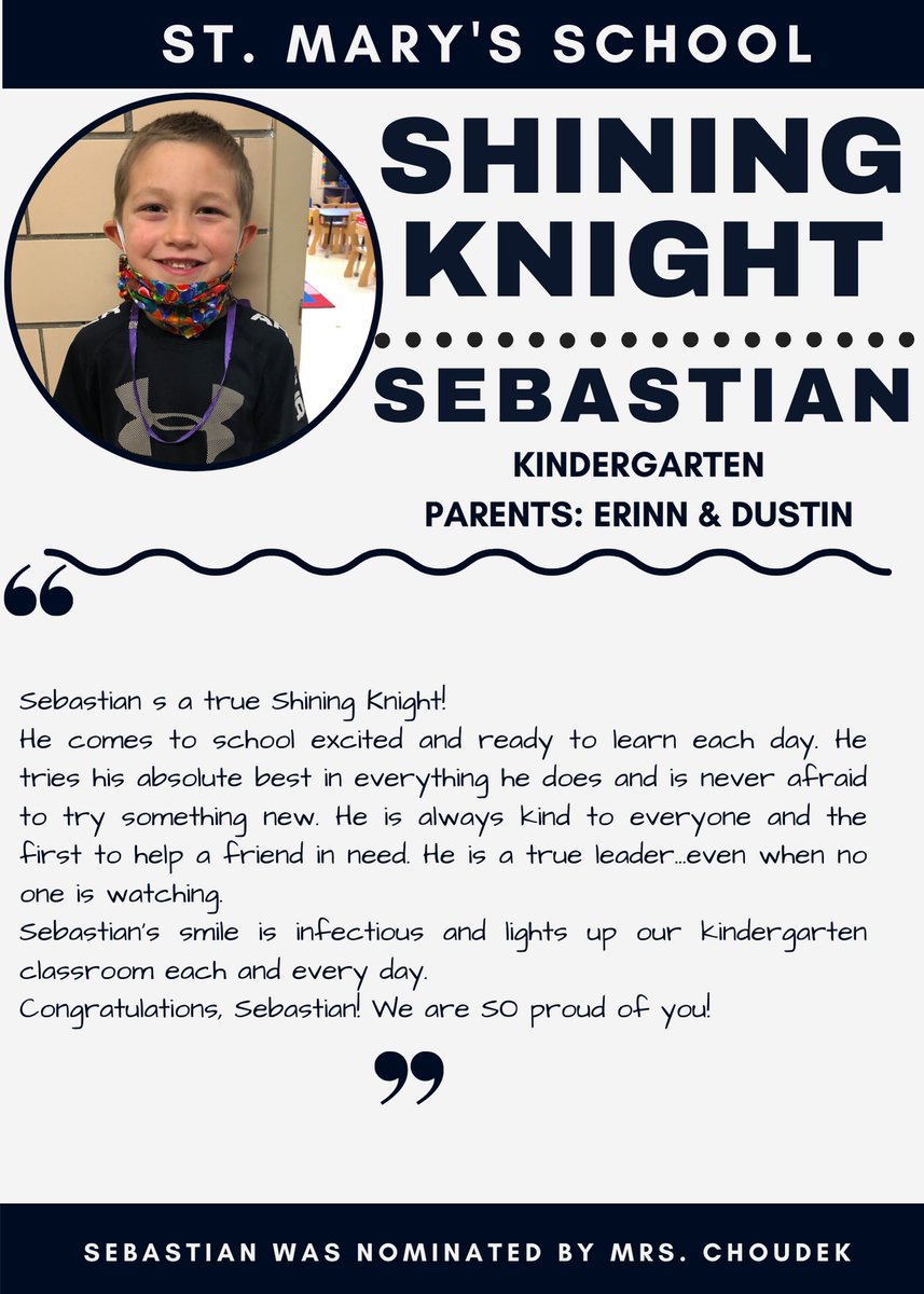 Saint_Marys's tweet photo. Congratulations to our Shining Knights! https://t.co/dplEjJiNTK