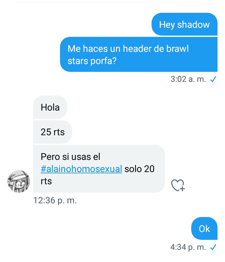 JoelJim61334319's tweet photo. 20 rts y shadow me hace un header
#alainohomosexual https://t.co/4cyoXGbyYk