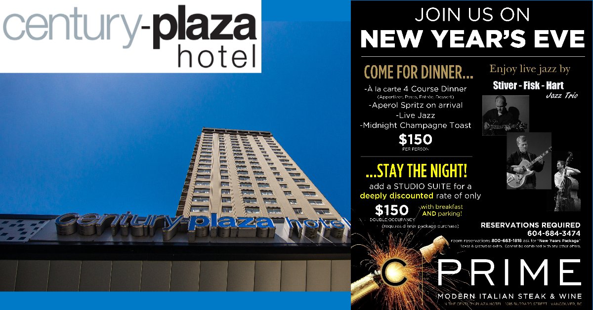 Come one, come all! This New Years Eve, we’re welcoming 2022 in style!  
#Aperolspritz + an A La Carte menu with  #oysters #Eggyolkricotaravioli #beefWellington 
Finished with Champagne toast at midnight
Music by Stiver Fisk Hart
 Add a night for $150. reserve - 604 684 3474