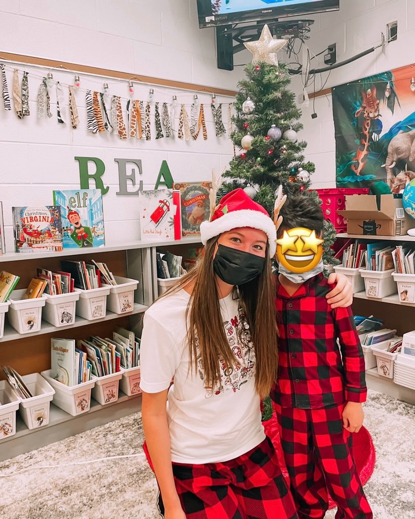 Our school had a PJ day for the last day before winter break! Of course I had to take a picture with a student who had matching PJ’s! 🎄☃️❄️

**Ignore the odd angle, that’s what happens when you ask a 6 year old to take a picture 🤣