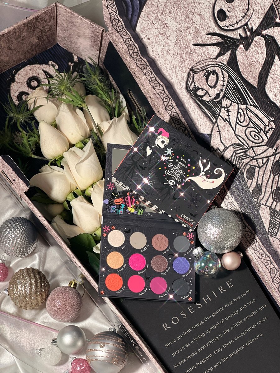 ColourPopCo's tweet image. #GIVEAWAY 🎄🎁 2 winners will receive The Nightmare Before Christmas palette + $100 e gift card to colourpop.com &amp;amp; ONE will ALSO receive &amp;amp; Roseshire's arrangement! 🥀⚰️

HOW TO ENTER ⤵️
💫 Follow us @ColourPopCo + @roseshireco 
💫 Like &amp;amp; RT
💫 Reply w/ 🥀