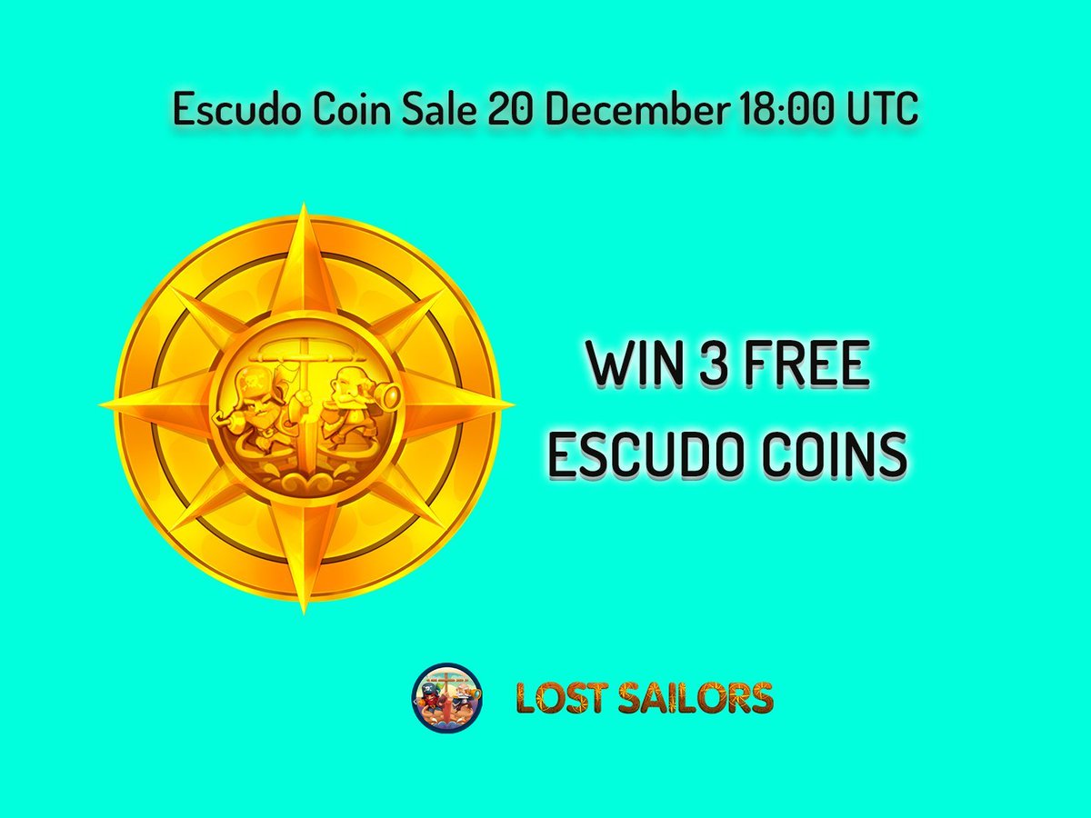 WynpasNFT's tweet photo. 🎨 #NFTGiveaway #40 🎁

3 Winners ▶️ 1 #ESCUDO Coin each 🔥

For entry:
1⃣ Follow @lostsailorsNFT &amp; @WynpasNFT
2⃣ ❤️ &amp; RT
3⃣ Tag 3 Friends

1 Bonus Winner by 150RTs 😉

 ⏰Ends in 48h ⏰

Discord: https://t.co/KSd5yga9xK

#NFT #NFTGiveaways #nftcollector https://t.co/8lGzjZVSed