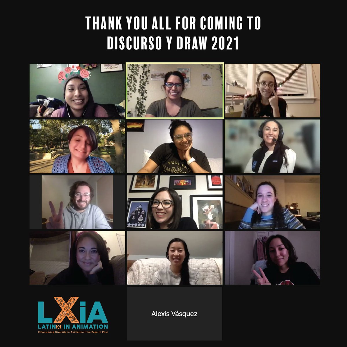 latinxinanim's tweet photo. Thank you everyone for joining our last Discurso y Draw of 2021! If you missed this Discurso y Draw, don’t worry! Our next one will be on Thurs. Jan. 20 th, 2022 @ 7 p.m. PST. Thank you, @sucroseskulls and Josseline Tanus for hosting!

#LXiADiscursoyDraw #latinxinanimation https://t.co/U26MYqgxEr