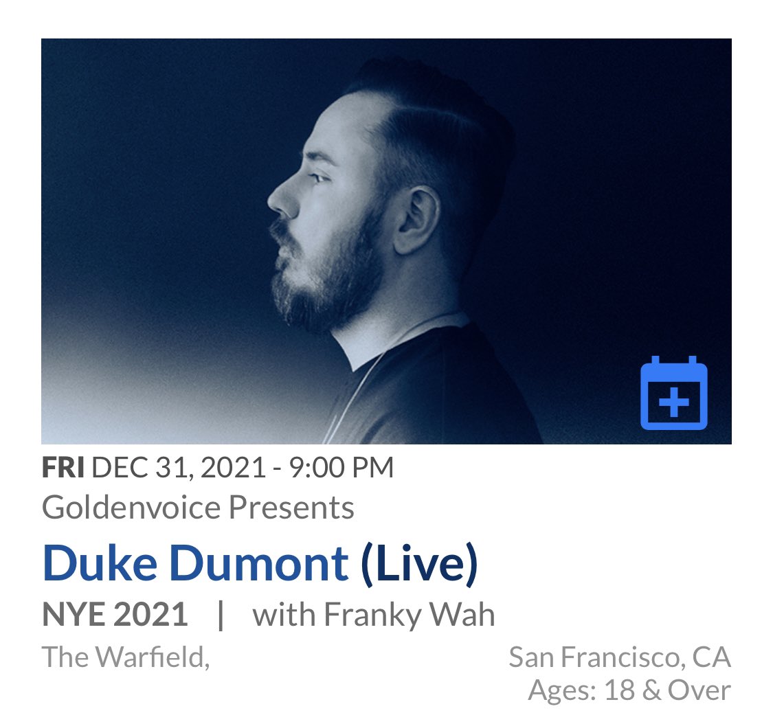 steeephh19's tweet image. Anyone interested in 2 GA tickets for Duke Damont happening on New Year’s Eve - DM for price info 😃😃
#dukedumont #sanfrancisco