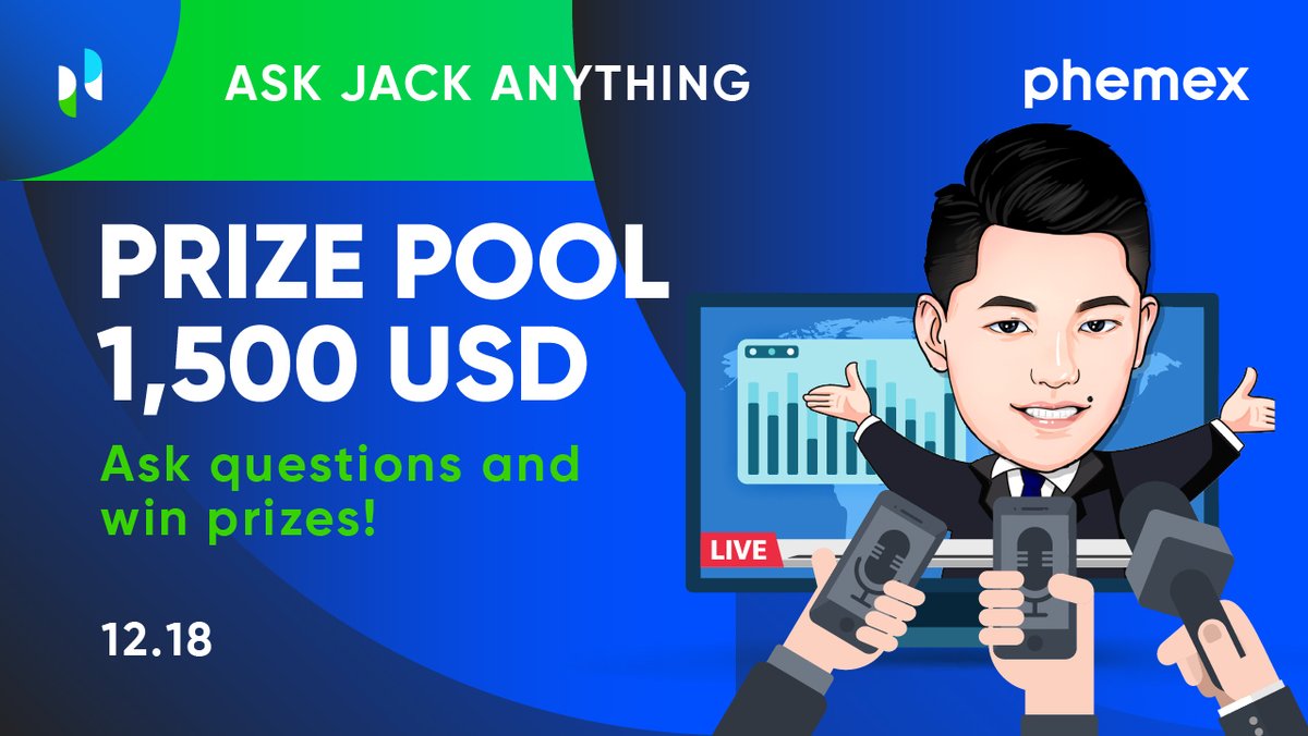 Phemex_official's tweet photo. Curious about Trading, Earn Crypto, or Phemex's future plans? 
Ask Jack Anything this weekend! 🧐 
🔁 Retweet the tweet and ask your 🤔 Q's in this tweet along with hashtag #AskJackAnything
💰 $100 bonus waiting for 15 winners!
 Let's goooo!🤩

#AJA #Phemex #crypto #giveaway https://t.co/CKHKj8hSRy