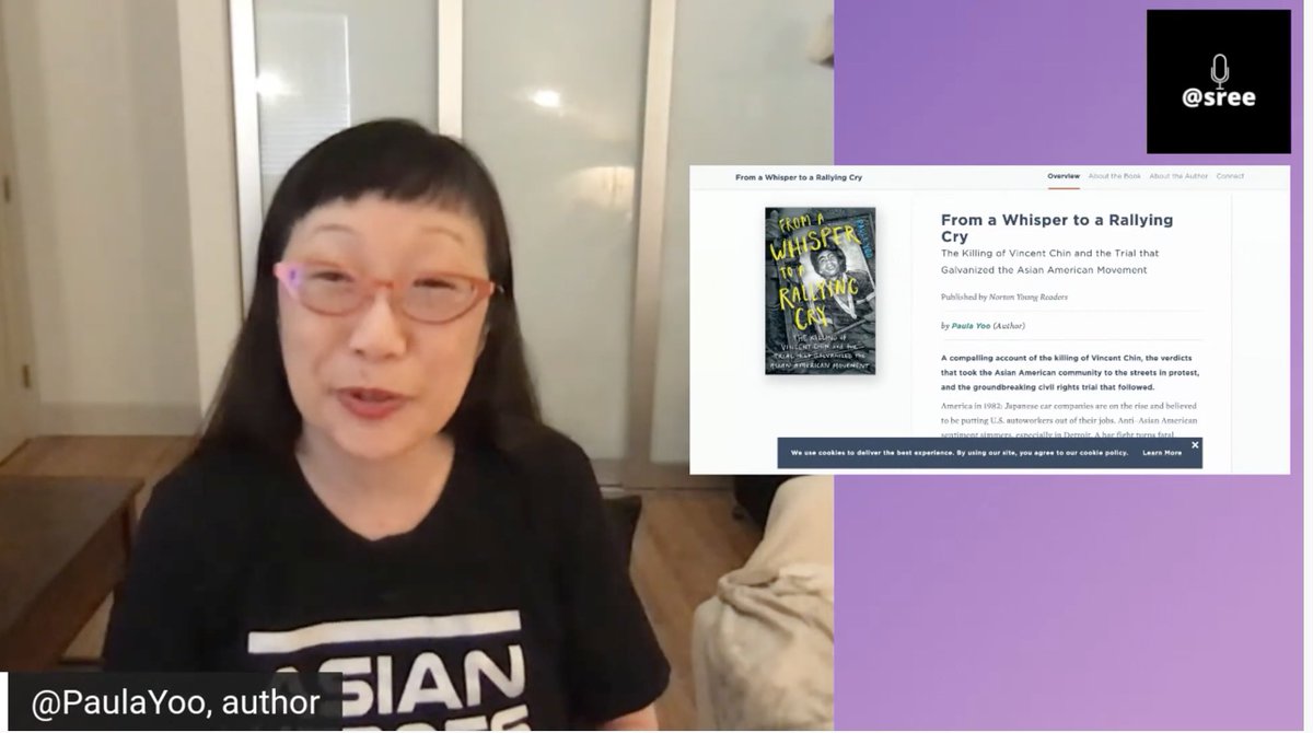 RoseHorowitz31's tweet photo. Congratulations on being a @yalsa nonfiction finalist! @PaulaYoo. 

"From A Whisper To a Rallying Cry" is also an @ALA_Booklist #Booklist winner for youth #nonfiction.
 
Great convo about your book on Vincent Chin's murder on #SreeShow  in March.

https://t.co/UXDk9d18Da

#author https://t.co/PYyaoy5mP1