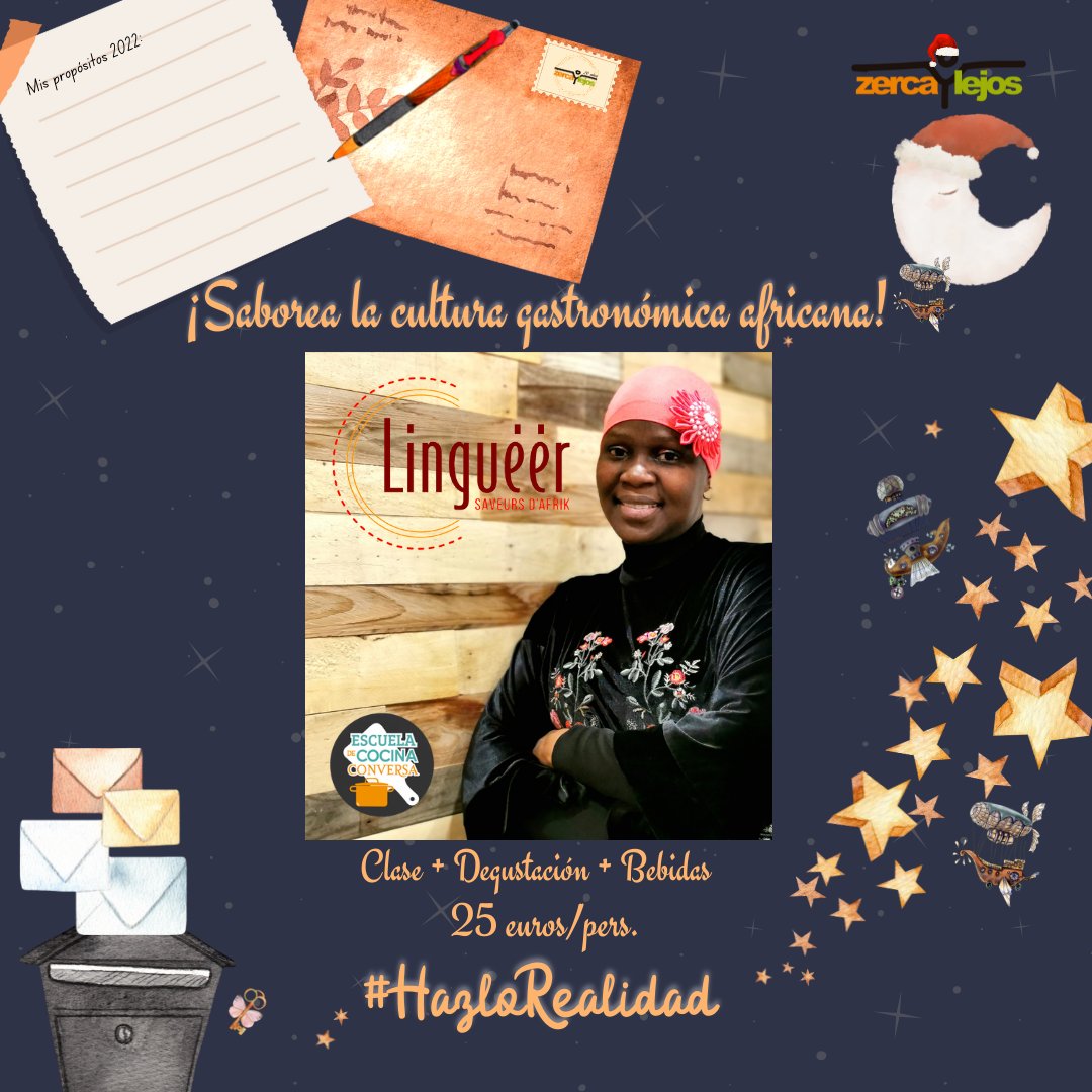 Conoce la cultura africana por medio de su gastronomía. 👩‍🍳🧑‍🍳

👉Consigue aquí tu curso de cocina: docs.google.com/forms/d/e/1FAI…

📍Escuela de cocina Conversa: C. Tordesillas, 27, local, 28044 Madrid 

🗓️ Martes 21 de Diciembre
🗓️Martes 11 de Enero

#HazloRealidad💫