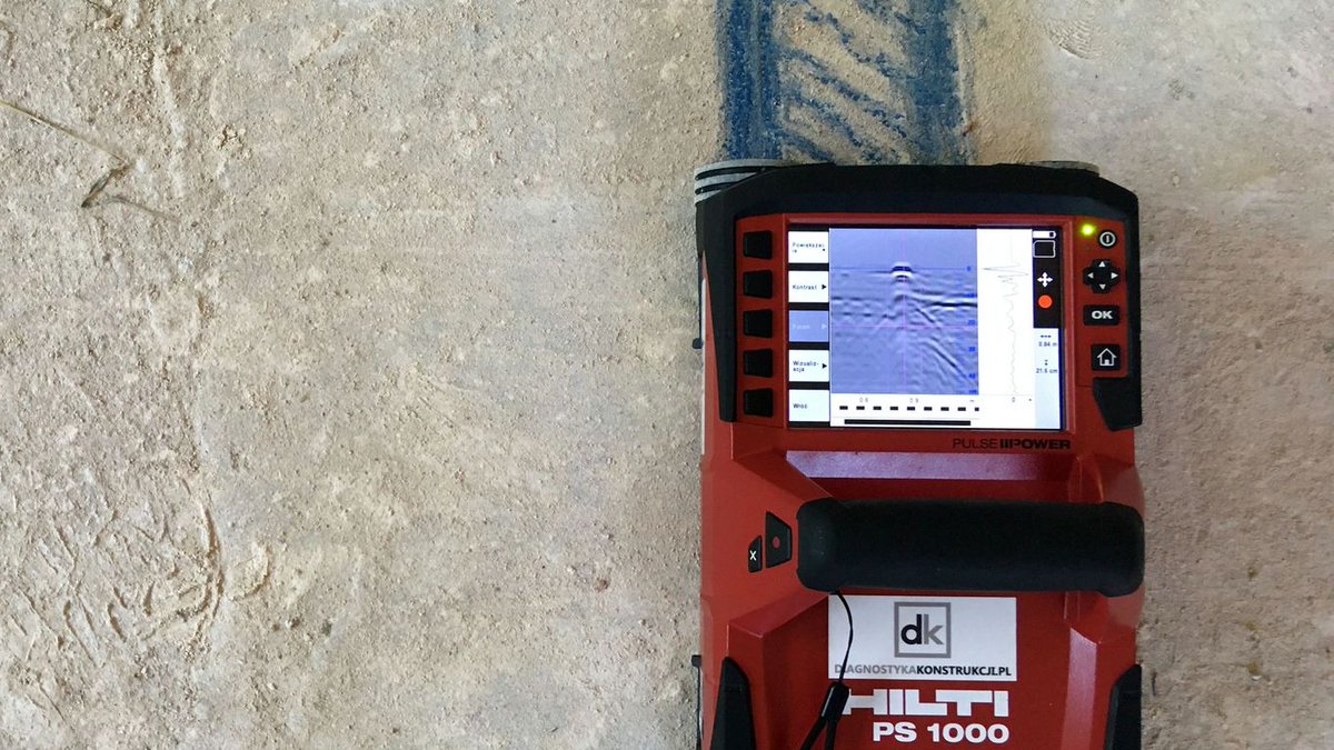 diag_konstr_pl's tweet image. Hilti X-Scan PS1000 #concretescanner #locating steel #beam on solid slab (left side) and reinforced brick slab (right side) joint.

Hilti X-Scan PS1000 #lokalizacja i #detekcja stalowej belki na połączeniu stropu monolitycznego (z lewej strony) i stropu Kleina (z prawej strony).