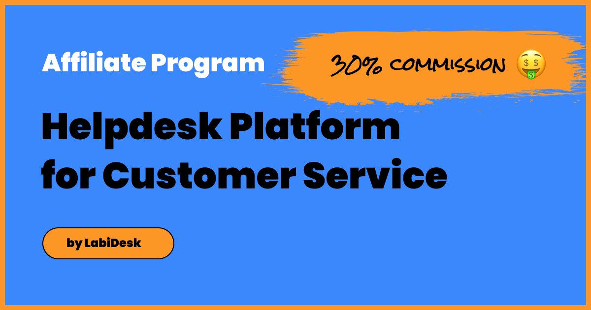 LabiBlog's tweet image. 🤑 We launched🚀 an affiliate program for LabiDesk - fast growing Help Desk Software for eCommerce, SaaS & Startups!
👇Join Now LabiDesk Affiliate Program and earn 30% Commission! #affiliateprogram #affiliate
labidesk.firstpromoter.com