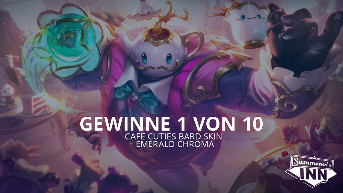 Teatime 🍵
Im Rahmen des #LeaguePartner Programms dürfen wir 10x Cafe Cuties Bard Chroma an euch verlosen.
 
So nehmt ihr Teil:
☑ Folgt uns
☑ Liked &amp; RT diesen Tweet
☑ Postet euren Lieblingstee in die Kommentare!
 
ESS: 20.12.2021